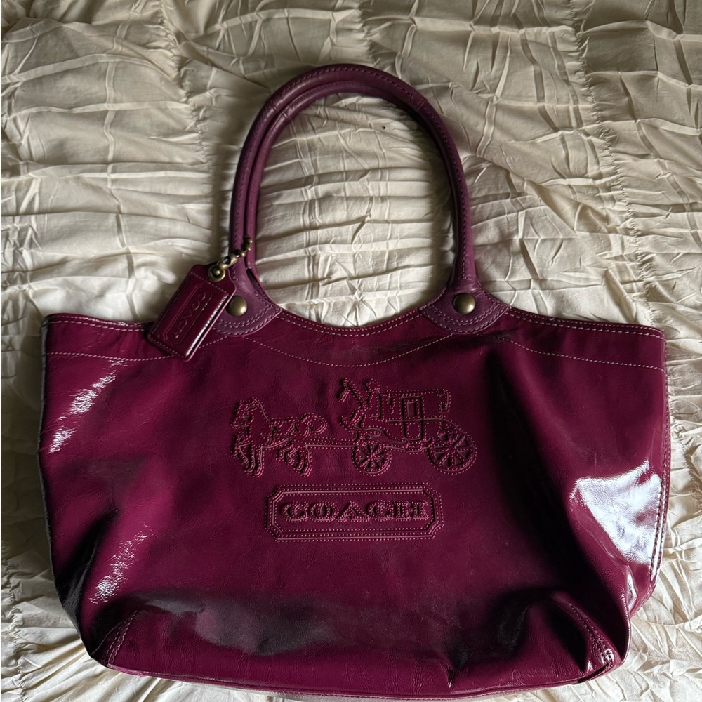 Coach Women's Deep Purple Tote Bag